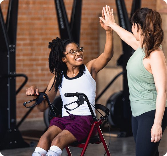 Women sharing a motivational high-five